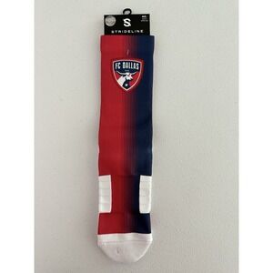 Strideline Socks FC Dallas MLS Soccer Men's 8-12 Women's 9.5-13.5 Red White Blue